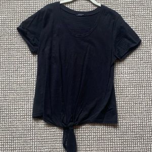 Front-tie Black Tee